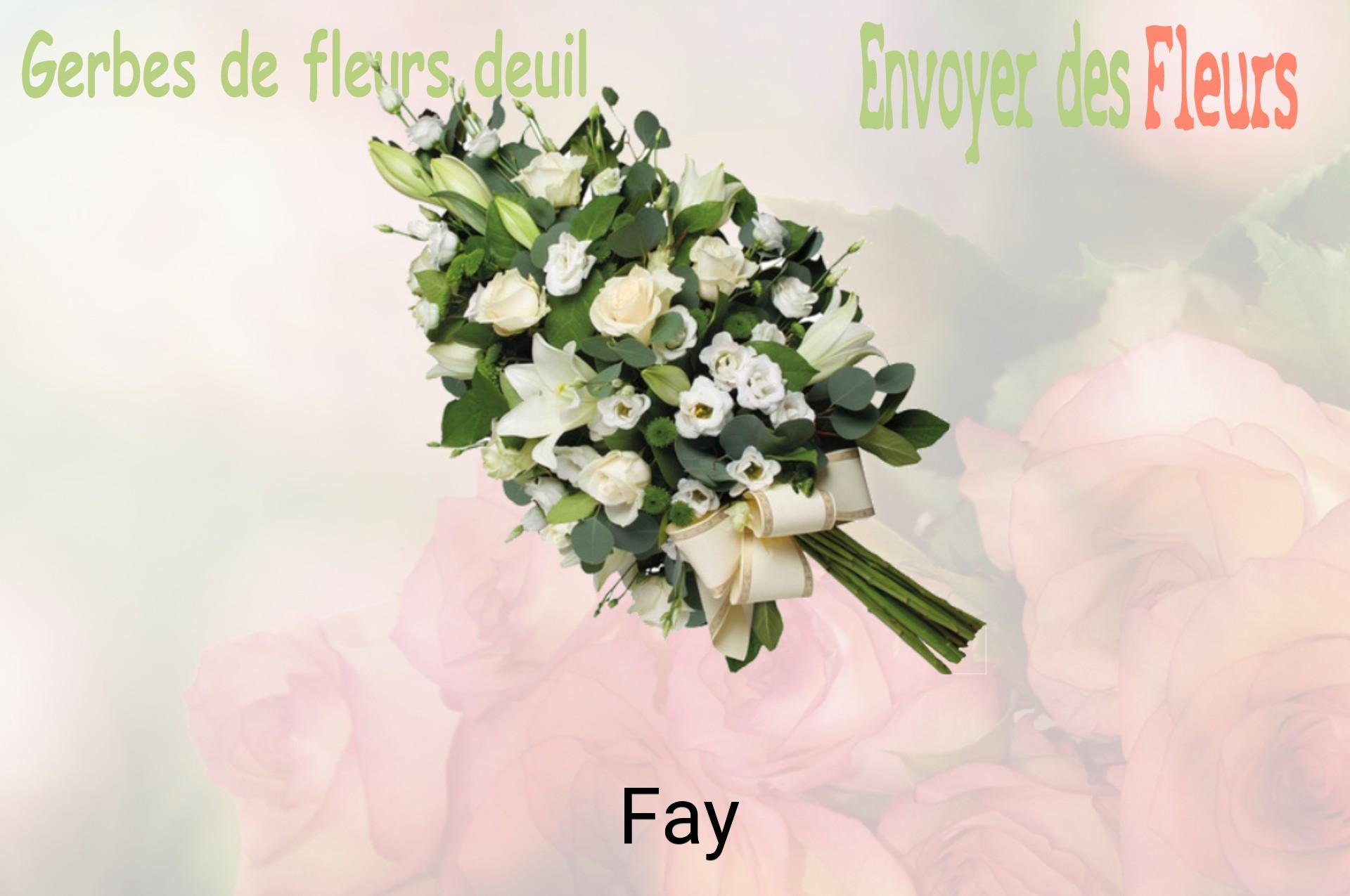 Gerbe de fleurs de deuil livrée à Fay